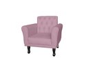 Ver imagem 2 de Kit 2 Poltronas Decorativa Classic Suede Rosê Pés Madeira Mz Decor