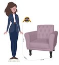 Ver imagem 4 de Kit 2 Poltronas Decorativa Classic Suede Rosê Pés Madeira Mz Decor