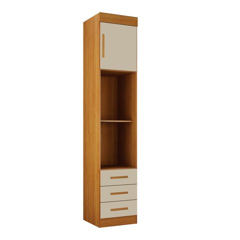 Modulado Mesa de Cabeceira 3 Gavetas - Orion-cinamomo/off White - Leifer Móveis
