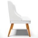 Ver imagem 6 de Cadeira Decorativa Sala de Jantar Pés Palito de Madeira Firenze PU Branco Fosco/Natural G19 - Gran B