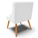 Ver mais imagens de Cadeira Decorativa Sala de Jantar Pés Palito de Madeira Firenze PU Branco Fosco/Natural G19 - Gran B