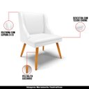 Ver imagem 4 de Cadeira Decorativa Sala de Jantar Pés Palito de Madeira Firenze PU Branco Fosco/Natural G19 - Gran B