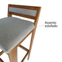 Ver imagem 7 de Banqueta Baixa 70cm para Bancada Assento Estofado em Linho Cecilia:mel com Linho Cinza