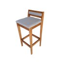 Ver imagem 6 de Banqueta Baixa 70cm para Bancada Assento Estofado em Linho Cecilia:mel com Linho Cinza
