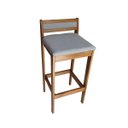 Ver imagem 2 de Banqueta Baixa 70cm para Bancada Assento Estofado em Linho Cecilia:mel com Linho Cinza