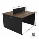 Ver imagem 5 de Estação de Trabalho Mesa Plataforma Escritório 1200x600 2 Lugares Netmobil - Nogal/preto