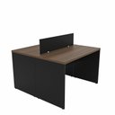 Ver imagem 4 de Estação de Trabalho Mesa Plataforma Escritório 1200x600 2 Lugares Netmobil - Nogal/preto