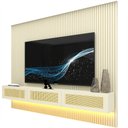 Ver imagem 5 de Home para TV Ripado 220 Supremo Rattan LED 100% MDF Off White - Gelius