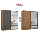 Ver imagem 2 de Guarda Roupa Casal Belga 2 Portas em Espelho Amendola Grafito Flex - Demartêz