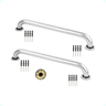 Kit Acessibilidade 2 Barra Apoio 100 Cm em Alumínio Suporte Idoso Deficiente Gestante Banheiro Único - 1