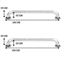 Ver imagem 2 de Kit Acessibilidade 2 Barra Apoio 100 Cm em Alumínio Suporte Idoso Deficiente Gestante Banheiro Único