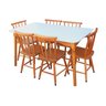 Jogo de Jantar Colonial Brisa Mesa 137x80 Cm + 06 Cadeiras Mel ( Tampo Branco ) - 7