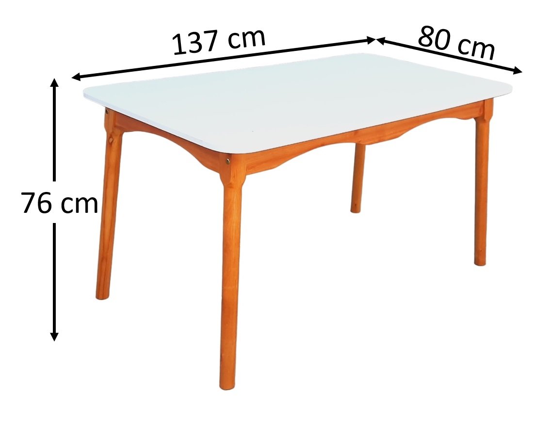 Jogo de Jantar Colonial Brisa Mesa 137x80 Cm + 06 Cadeiras Mel ( Tampo Branco ) - 9