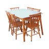 Jogo de Jantar Colonial Brisa Mesa 137x80 Cm + 06 Cadeiras Mel ( Tampo Branco ) - 8
