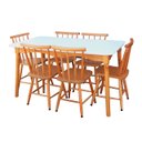 Ver imagem 1 de Jogo de Jantar Colonial Brisa Mesa 137x80 Cm + 06 Cadeiras Mel ( Tampo Branco )