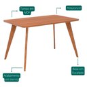 Ver imagem 3 de Mesa Jantar Retangular 1,30 sem Vidro Acerola Madeira/cinamomo