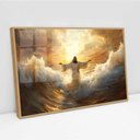 Ver imagem 2 de Quadro Decorativo Jesus sobre As Águas em Fúria Sala Quarto Casa Escritório