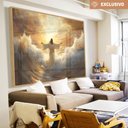 Ver imagem 1 de Quadro Decorativo Jesus sobre As Águas em Fúria Sala Quarto Casa Escritório