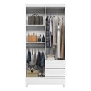 Ver imagem 4 de Guarda Roupa Solteiro Fit 4 Portas 2 Gavetas Branco com Pés - Santos Andirá