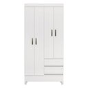 Ver imagem 3 de Guarda Roupa Solteiro Fit 4 Portas 2 Gavetas Branco com Pés - Santos Andirá