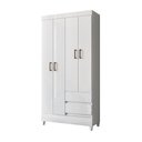 Ver imagem 1 de Guarda Roupa Solteiro Fit 4 Portas 2 Gavetas Branco com Pés - Santos Andirá