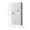 Ver imagem 6 de Guarda Roupa Solteiro Fit 4 Portas 2 Gavetas Branco com Pés - Santos Andirá