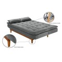 Ver imagem 5 de Sofá Cama Reclinável 3 Lugares Suede Marrom Linha Retro Pés Madeira