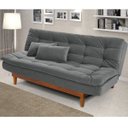 Ver imagem 1 de Sofá Cama Reclinável 3 Lugares Suede Marrom Linha Retro Pés Madeira