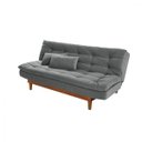 Ver imagem 2 de Sofá Cama Reclinável 3 Lugares Suede Marrom Linha Retro Pés Madeira