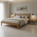 Ver imagem 5 de Cama Casal King Pérola Madeira Maciça Resistente Nogueira