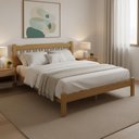 Ver imagem 1 de Cama Casal King Pérola Madeira Maciça Resistente Nogueira