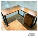 Ver imagem 4 de Mesa de Escritório em L Dalla Costa 3 Gavetas MDF Freijó com Preto Fosco Pradel Móveis