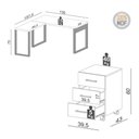 Ver imagem 6 de Mesa de Escritório em L Dalla Costa 3 Gavetas MDF Freijó com Preto Fosco Pradel Móveis