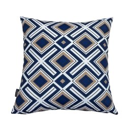 Kit 3 Capas de Almofada Impermeável Belize Zíper Invisível 45cmx45cm:Geométriza Azul - 2
