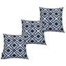 Kit 3 Capas de Almofada Impermeável Belize Zíper Invisível 45cmx45cm:Geométriza Azul - 1