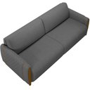 Ver imagem 5 de Kit Sofá 02 Lugares Sala Estar 168cm com 02 Poltronas Flora Pés Madeira M03 Linho Chumbo - Lyam