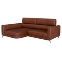 Ver imagem 5 de Sofá com Chaise Flames 2 Lugares 245cm Marrom Courino Sallar Home
