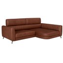 Ver imagem 4 de Sofá com Chaise Flames 2 Lugares 245cm Marrom Courino Sallar Home