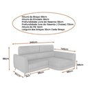 Ver imagem 3 de Sofá com Chaise Flames 2 Lugares 245cm Marrom Courino Sallar Home