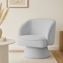 Ver imagem 2 de Poltrona Decorativa Agnes Base Fixa Bouclé Cinza Claro - Nexta Casa