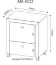 Ver imagem 4 de Gaveteiro 2 Gavetas com 1 Gaveta para Pasta Suspensa ME4112 Marrom/Nogal