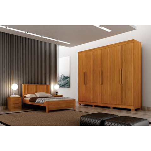 Dormitorio Casal 4 Pçs 6 Portas Completo Aspen - Arbo Design