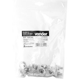 Clips P/ Cabo de Aço 3/8''9,53 Mm Cartela C/ 5 Peças Vonder - 2