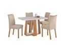 Ver imagem 1 de Conjunto Sala de Jantar Mesa Sintonia 120 Tampo Vidro Maxi Off com 4 Cadeiras Téssera - Lopas Amendo