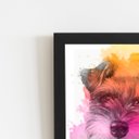 Ver imagem 2 de Quadro Schnauzer Cachorro Tinta Aquarela Moldura 20x30cm