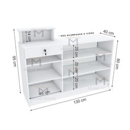 BALCÃO CAIXA VITRINE M214.2021.B (LOJA, COMÉRCIO) MUNDI MOVEIS - 2