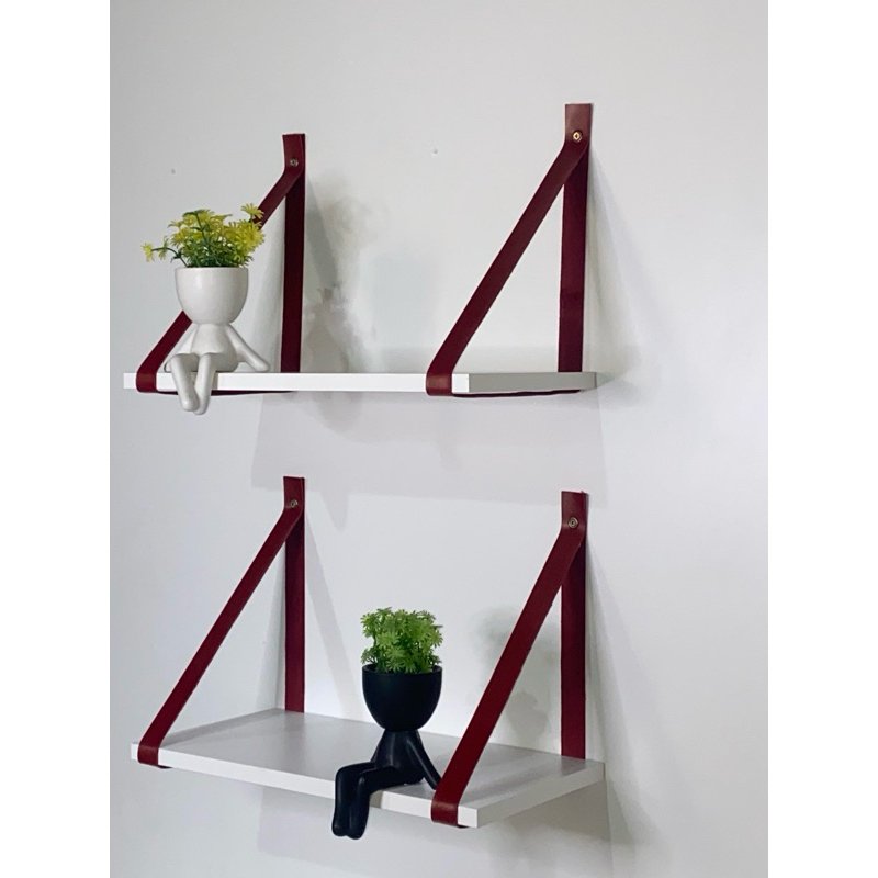 Kit 2 Prateleiras de Mdf 50x20cm:vinho