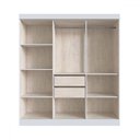 Ver imagem 3 de Guarda-roupa Casal New Xangai 6 Portas 2 Gavetas 100% Mdf Branco - Doripel