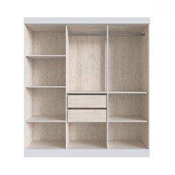 Guarda-roupa Casal New Xangai 6 Portas 2 Gavetas 100% Mdf Branco - Doripel - 3