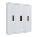 Ver imagem 2 de Guarda-roupa Casal New Xangai 6 Portas 2 Gavetas 100% Mdf Branco - Doripel